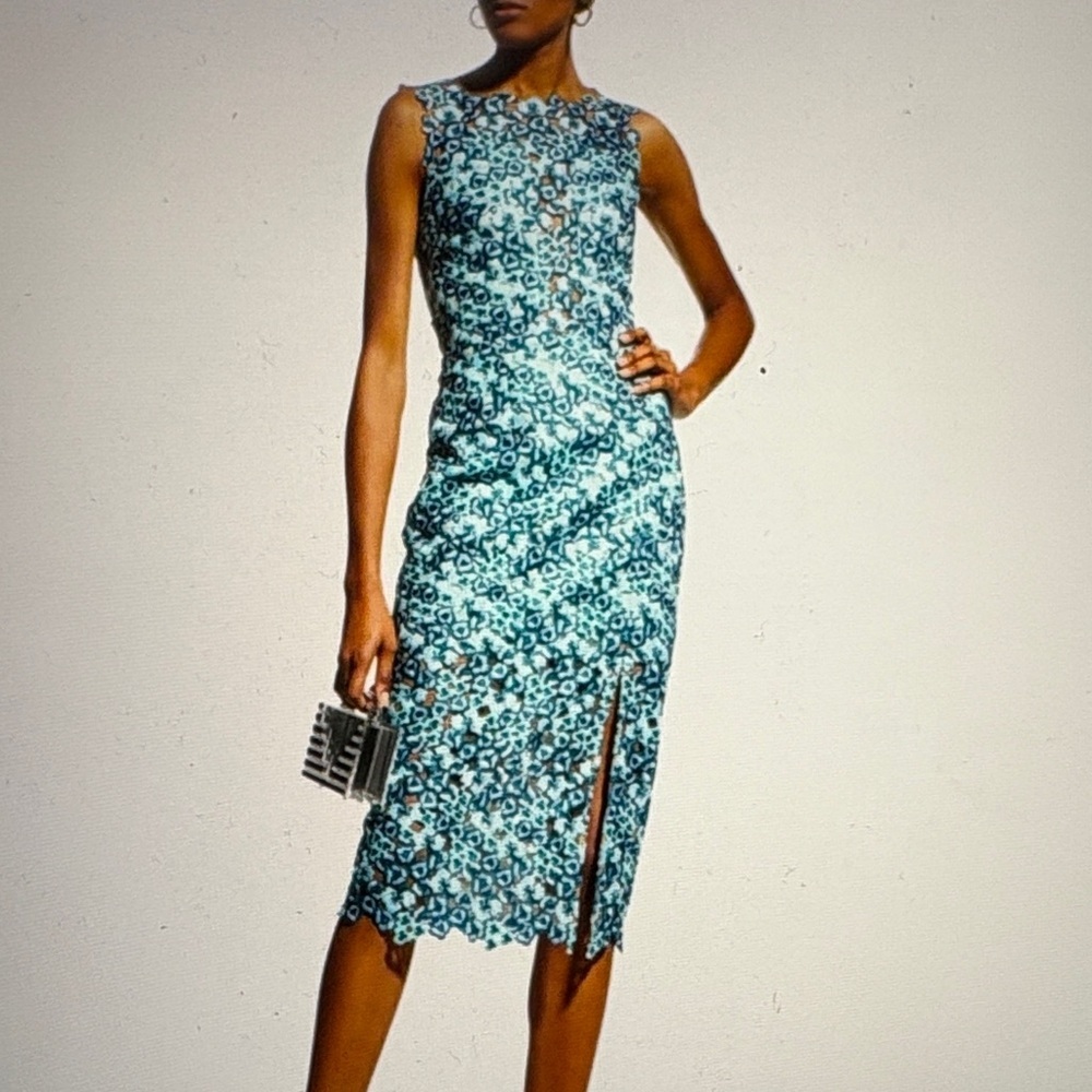 Dress The Population Avianna Embroidered Floral Sheath Dress M